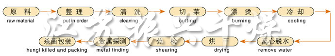 DWC系列脱水蔬菜带式干燥（zào）机工艺流程图